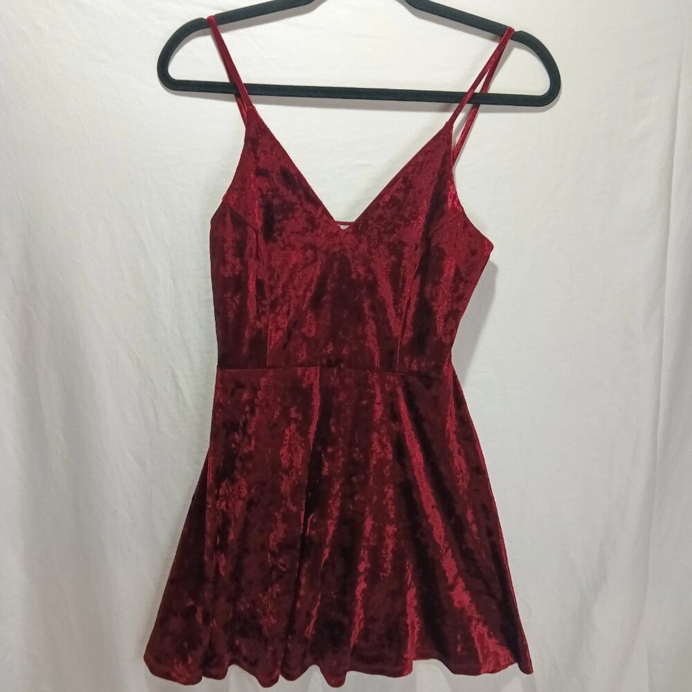 Charlotte Russe Spaghetti Strap Red Velvet Dress